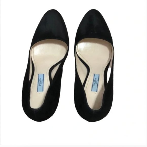 Prada Black Suede Heels - Picture 2 of 8